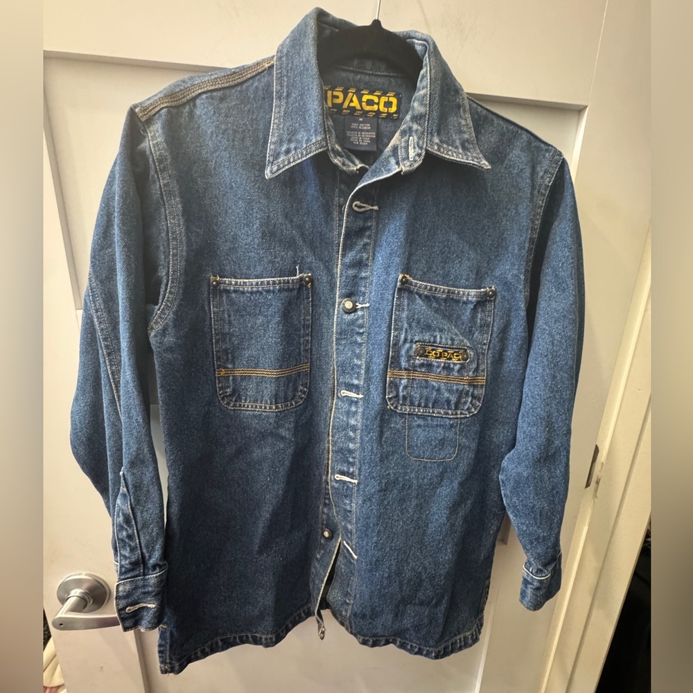 PACO Blue Denim Shirt Jacket for Men Size M